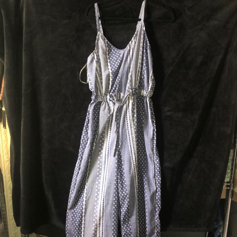Blue Ditsy Jumpsuit